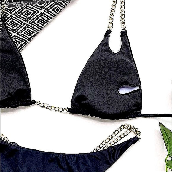 Triangle Chain Link Cheeky Minimalist Bikini - Picture 4 of 10